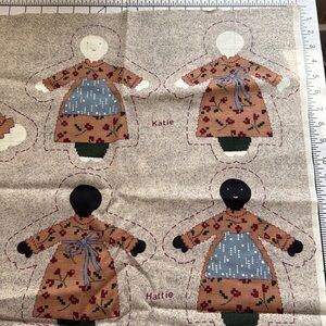 Vintage Ameritex Fabric Panel – Country Classics “Heart in Hand Dolls” (Uncut)